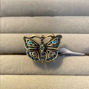 Heidi Daus Butterfly Ring with Blue and Purple Gems